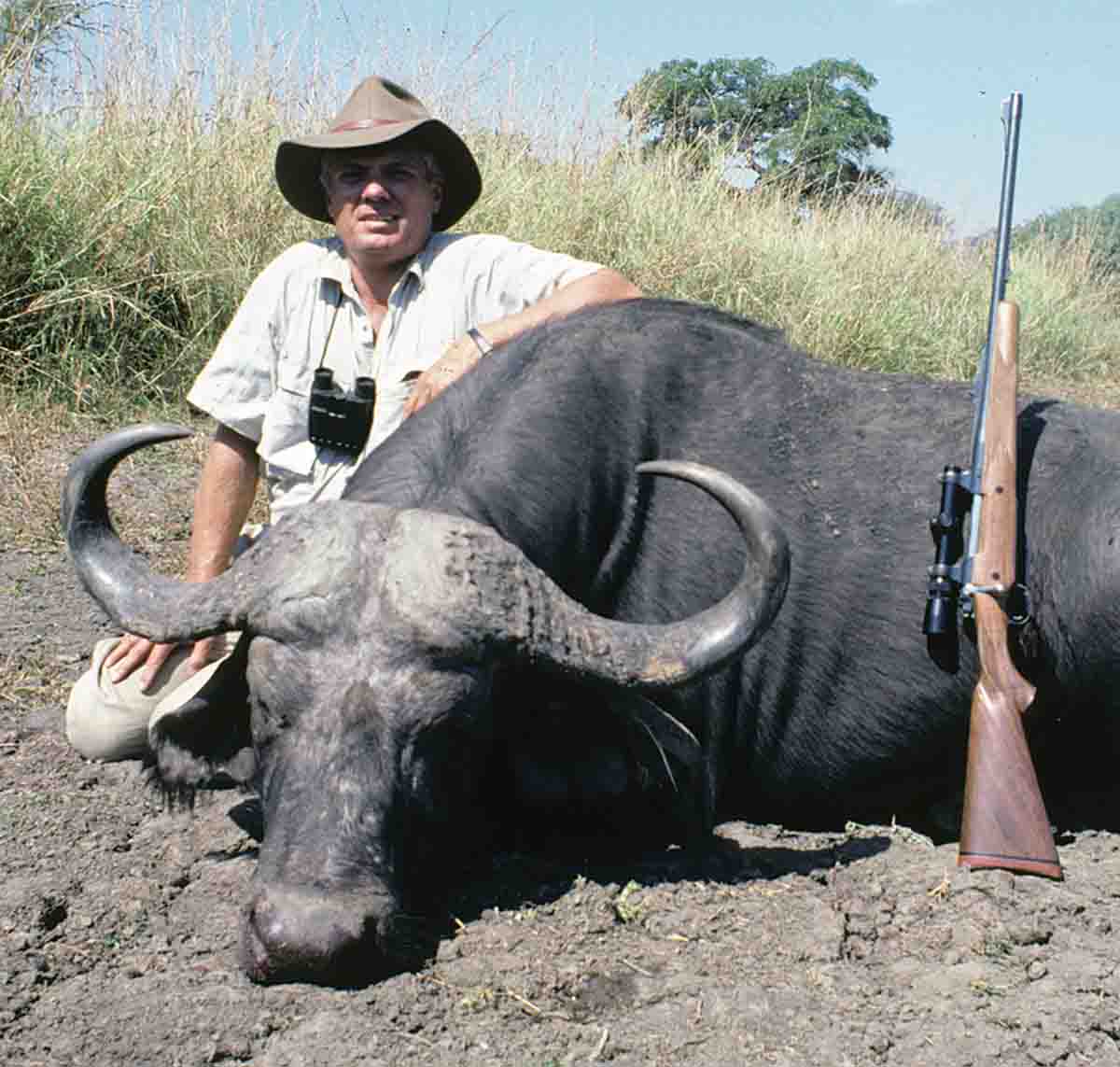 This Cape buffalo was taken with the Kimber Model 89 African .416 Rigby. Two loads with 400-grain Swift A-Frame expanding and A-Square monolithic solids, both at 2,375 fps, were used.